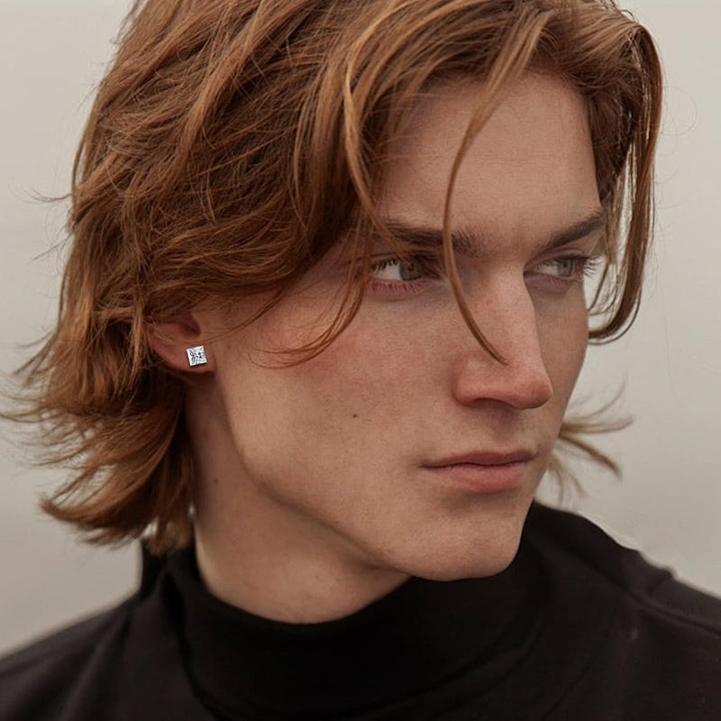 ONESING 15 Pairs Black Earrings for Men, Stainless Steel Mens Earrings set with Studs Hoop Earring Cross Dangle Earrings Hypoallergenic Ear Piercing Jewelry for Men Women - Image 4